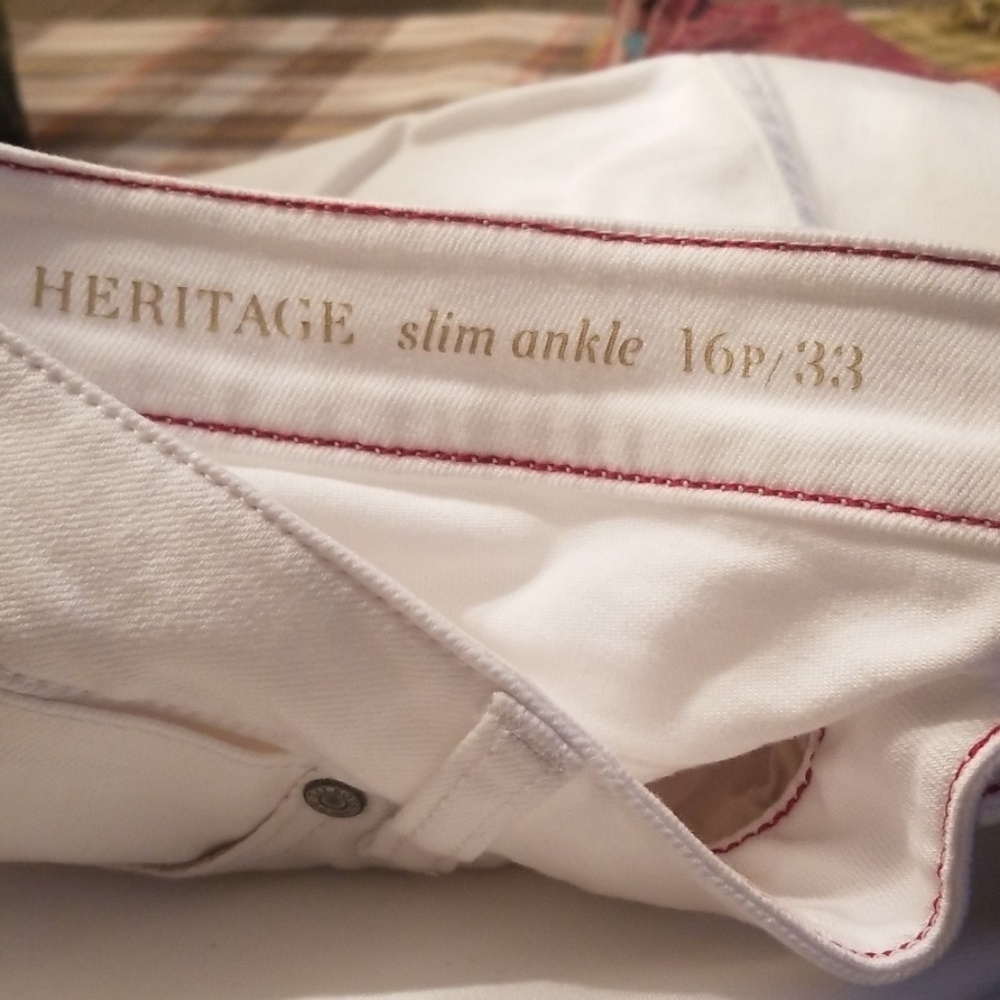 Talbots Heritage white slim ankle Jeans size 16P - Picture 6 of 8